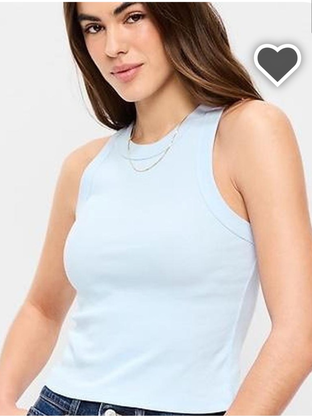 Old Navy Light Blue Womens Ribbed Tank Top